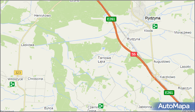 mapa Tarnowa Łąka, Tarnowa Łąka na mapie Targeo