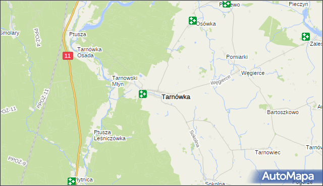 mapa Tarnówka powiat złotowski, Tarnówka powiat złotowski na mapie Targeo