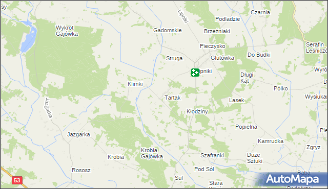 mapa Tartak gmina Łyse, Tartak gmina Łyse na mapie Targeo