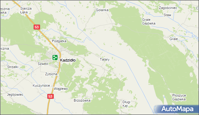 mapa Tatary gmina Kadzidło, Tatary gmina Kadzidło na mapie Targeo