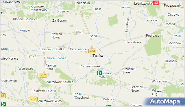 mapa Tczów, Tczów na mapie Targeo