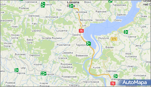 mapa Tęgoborze, Tęgoborze na mapie Targeo