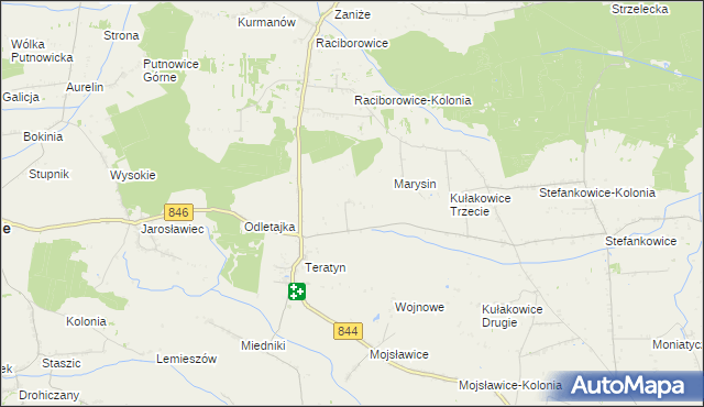 mapa Teratyn-Kolonia, Teratyn-Kolonia na mapie Targeo