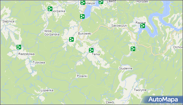 mapa Terka, Terka na mapie Targeo