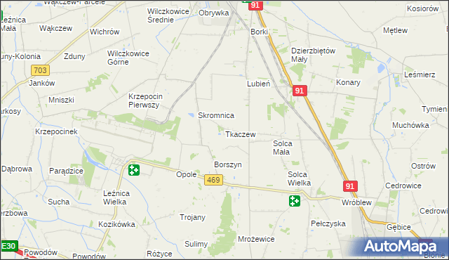 mapa Tkaczew, Tkaczew na mapie Targeo