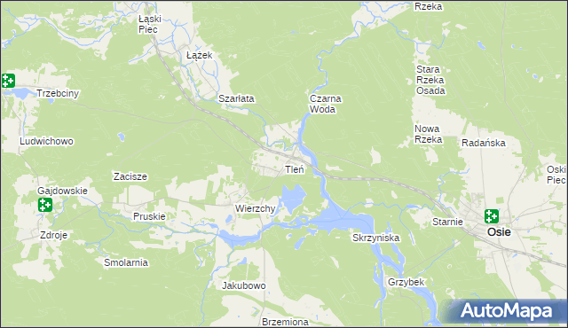 mapa Tleń, Tleń na mapie Targeo