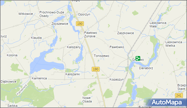 mapa Toniszewo, Toniszewo na mapie Targeo