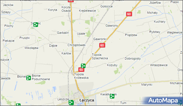 mapa Topola Szlachecka, Topola Szlachecka na mapie Targeo