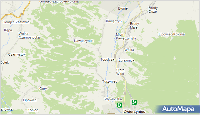 mapa Topólcza, Topólcza na mapie Targeo