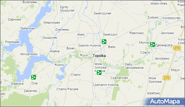 mapa Topólka powiat radziejowski, Topólka powiat radziejowski na mapie Targeo