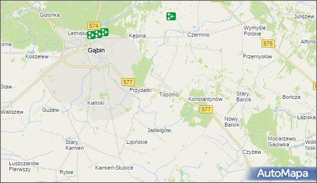 mapa Topólno, Topólno na mapie Targeo