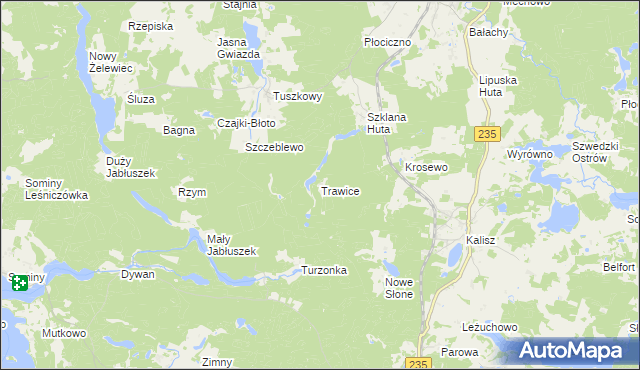 mapa Trawice, Trawice na mapie Targeo