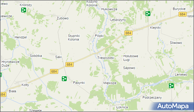 mapa Treszczotki, Treszczotki na mapie Targeo