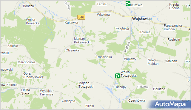 mapa Trościanka, Trościanka na mapie Targeo