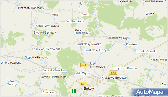 mapa Truskolasy-Olszyna, Truskolasy-Olszyna na mapie Targeo