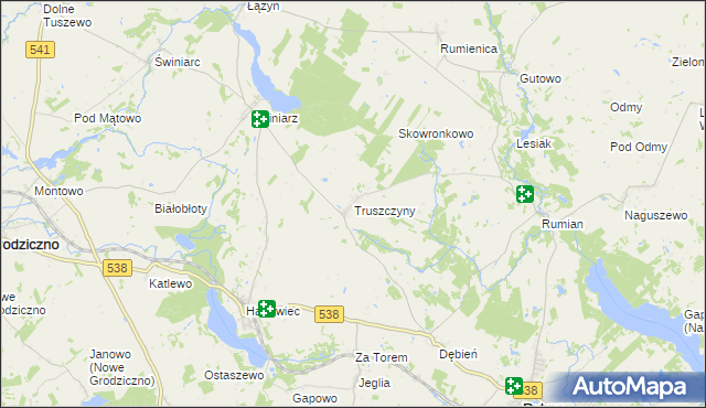 mapa Truszczyny, Truszczyny na mapie Targeo