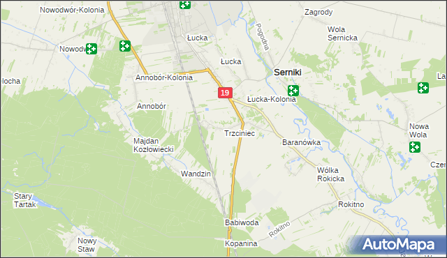 mapa Trzciniec gmina Lubartów, Trzciniec gmina Lubartów na mapie Targeo