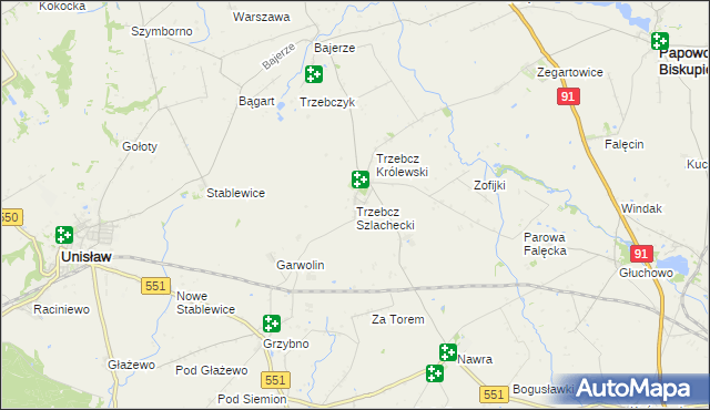 mapa Trzebcz Szlachecki, Trzebcz Szlachecki na mapie Targeo