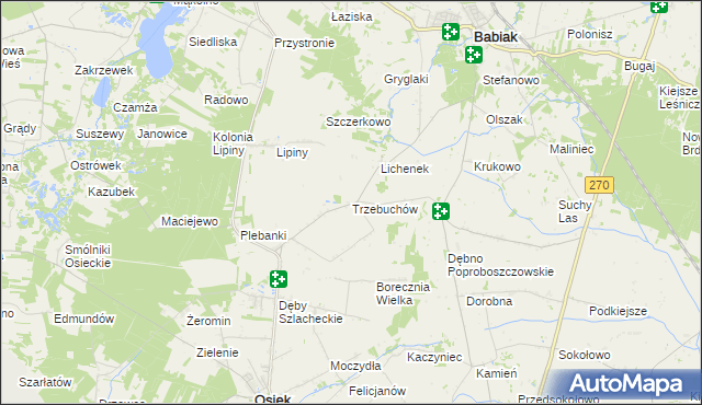 mapa Trzebuchów, Trzebuchów na mapie Targeo