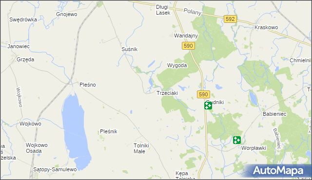 mapa Trzeciaki, Trzeciaki na mapie Targeo