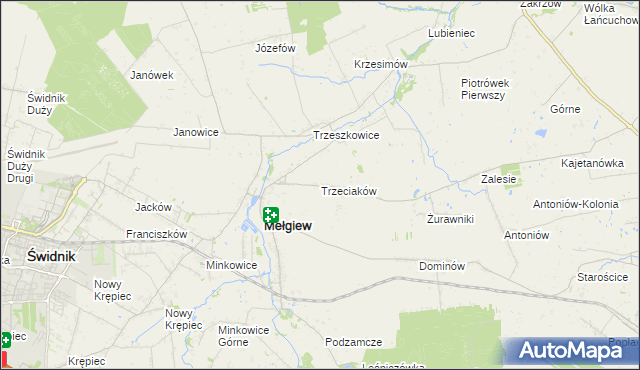 mapa Trzeciaków, Trzeciaków na mapie Targeo