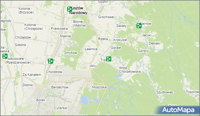 mapa Trześń gmina Mielec, Trześń gmina Mielec na mapie Targeo