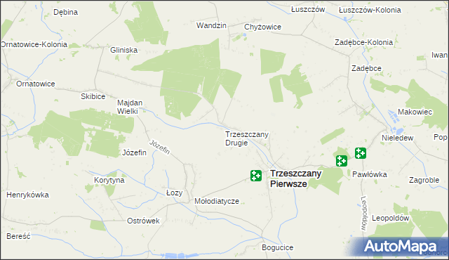 mapa Trzeszczany Drugie, Trzeszczany Drugie na mapie Targeo