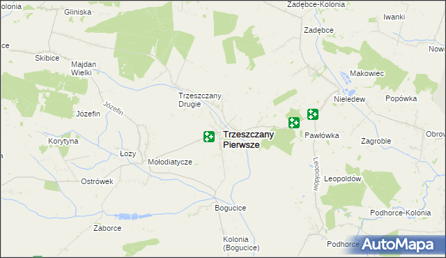 mapa Trzeszczany Pierwsze, Trzeszczany Pierwsze na mapie Targeo