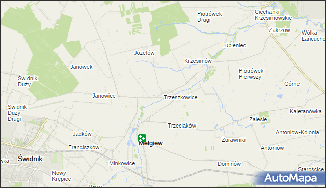 mapa Trzeszkowice, Trzeszkowice na mapie Targeo