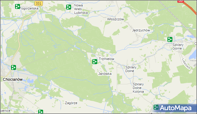 mapa Trzmielów, Trzmielów na mapie Targeo