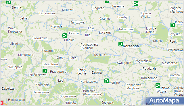 mapa Trzycierz, Trzycierz na mapie Targeo