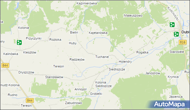 mapa Tuchanie, Tuchanie na mapie Targeo