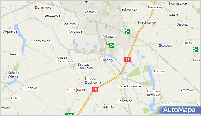 mapa Tupadły gmina Inowrocław, Tupadły gmina Inowrocław na mapie Targeo