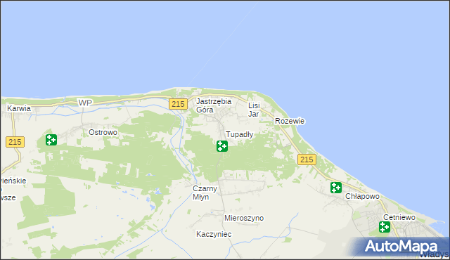 mapa Tupadły gmina Władysławowo, Tupadły gmina Władysławowo na mapie Targeo