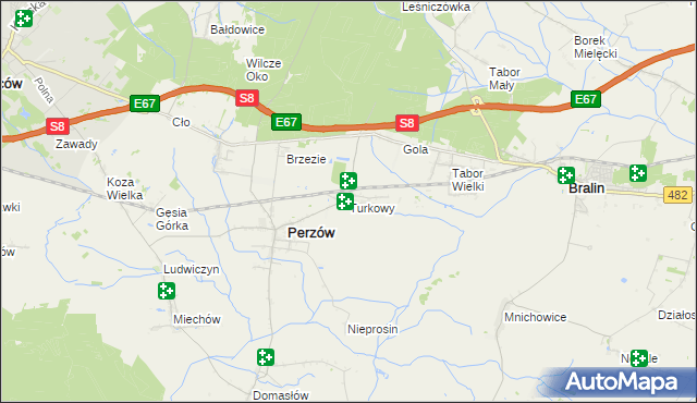 mapa Turkowy, Turkowy na mapie Targeo