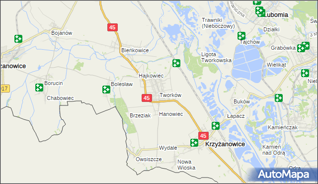 mapa Tworków, Tworków na mapie Targeo