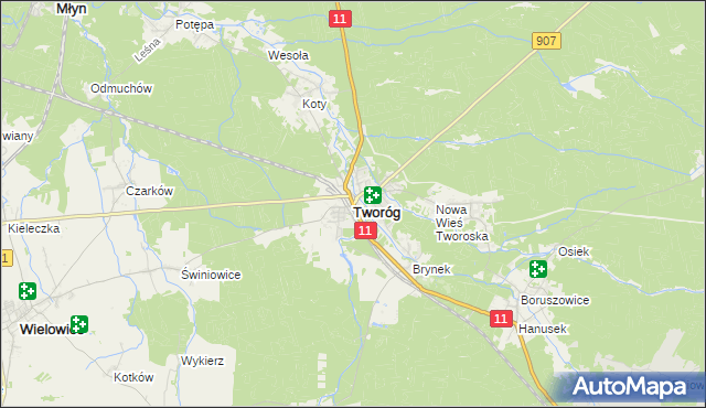 mapa Tworóg, Tworóg na mapie Targeo