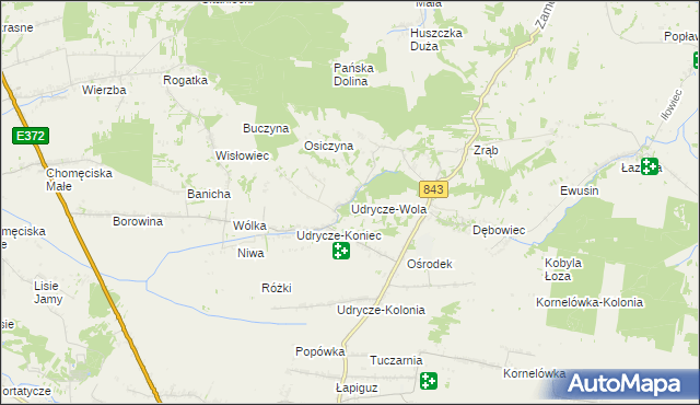 mapa Udrycze-Wola, Udrycze-Wola na mapie Targeo