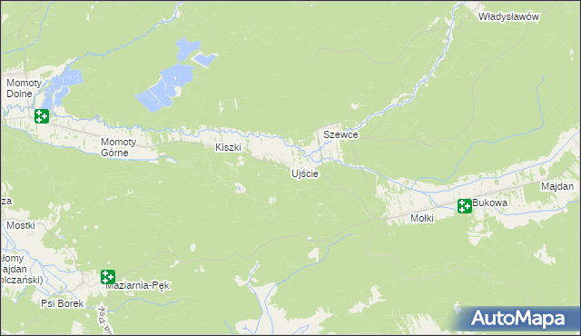 mapa Ujście gmina Janów Lubelski, Ujście gmina Janów Lubelski na mapie Targeo