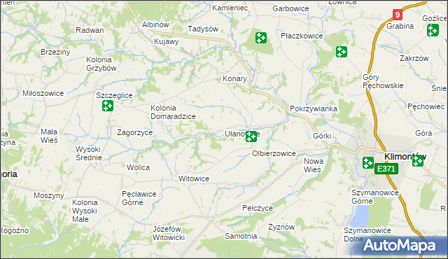 mapa Ułanowice, Ułanowice na mapie Targeo