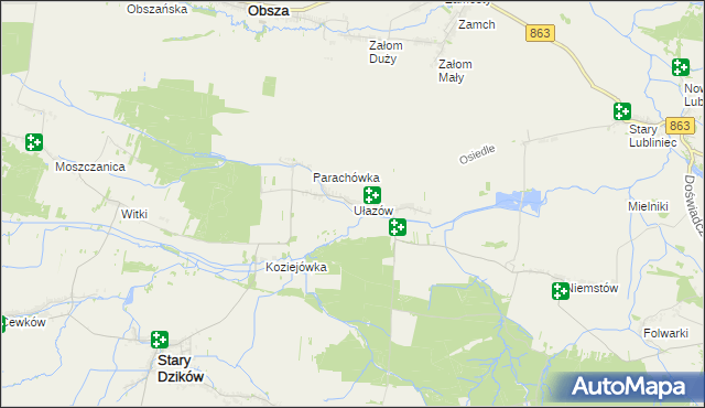 mapa Ułazów, Ułazów na mapie Targeo