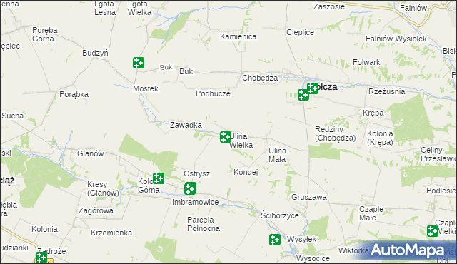 mapa Ulina Wielka, Ulina Wielka na mapie Targeo