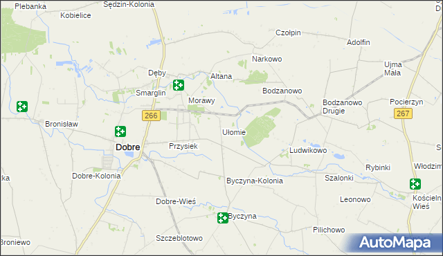 mapa Ułomie, Ułomie na mapie Targeo