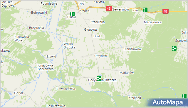 mapa Ursynów, Ursynów na mapie Targeo