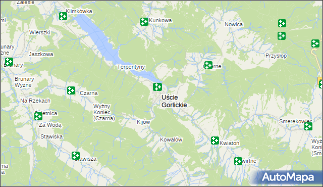 mapa Uście Gorlickie, Uście Gorlickie na mapie Targeo