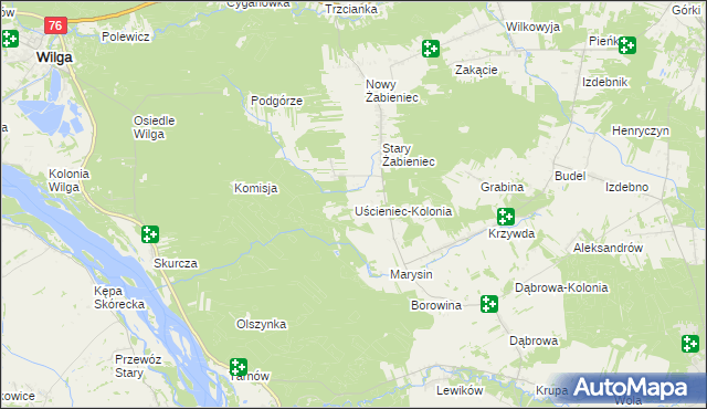 mapa Uścieniec-Kolonia, Uścieniec-Kolonia na mapie Targeo