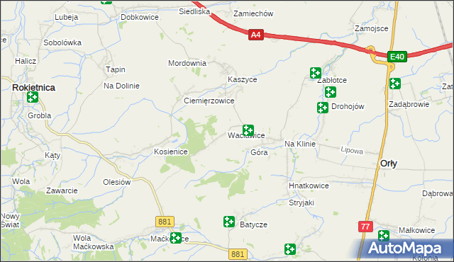 mapa Wacławice, Wacławice na mapie Targeo