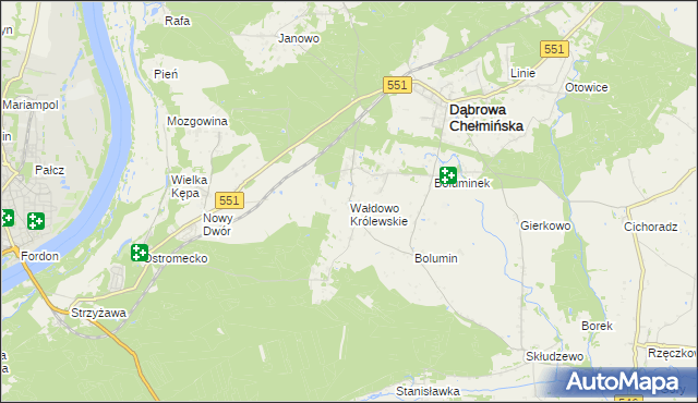 mapa Wałdowo Królewskie, Wałdowo Królewskie na mapie Targeo