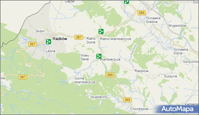 mapa Wambierzyce, Wambierzyce na mapie Targeo