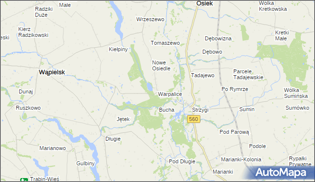 mapa Warpalice, Warpalice na mapie Targeo